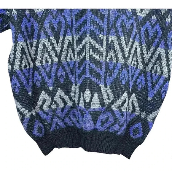 Vintage McGregor Sweater Sz Large Acrylic Geometric Abstract Mens 1980s Usa - Picture 5 of 11